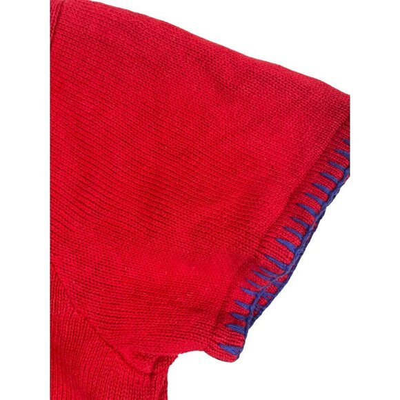 Quacker Factory Knit Sweater 2x Red Sequin Vtg Lighthouse Retro Classic Preppy - Picture 8 of 15